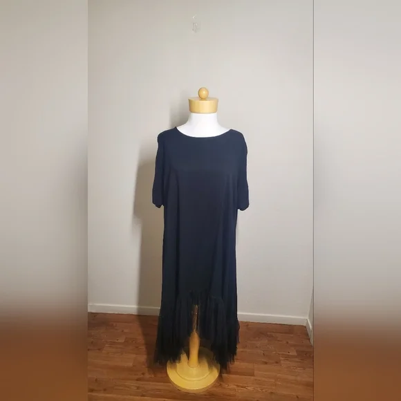 Aakasha Rare Extravagant Tulle Black M Maxi Dress - Picture 6 of 7